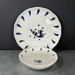 RARE Air France Concorde Porcelain Plate & Bowl Set by Jean Picart Le Doux -1975